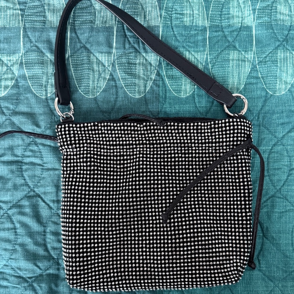 Urban Revivo black studded evening clutch, hand bag, shoulder bag